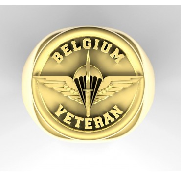Vétérans Belgique Paras commandos- Or massif jaune ou gris - selon cours du jour de l'Or et taille de doigt - Belgique