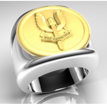 WHO DARES WINS- Argent massif + Plateau Or massif 9 carats 375/1000eme- Autres Corporations