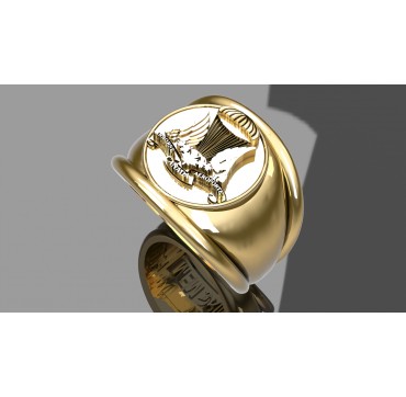 PARAS COMMANDOS CANADIAN - Gold signet rings in 9 or 18 carat gold 